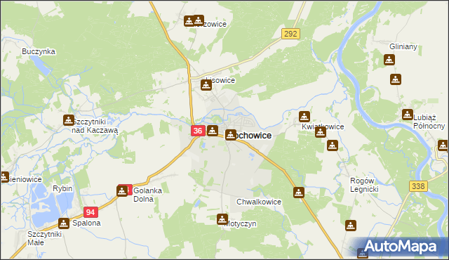 mapa Prochowice, Prochowice na mapie Targeo