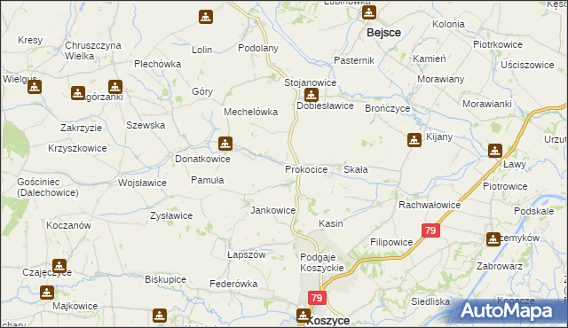 mapa Prokocice, Prokocice na mapie Targeo