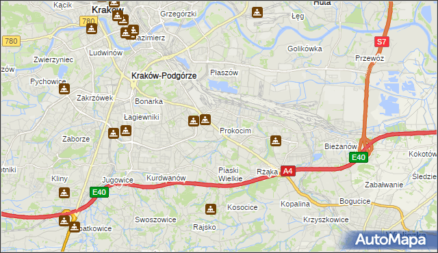 mapa Prokocim, Prokocim na mapie Targeo