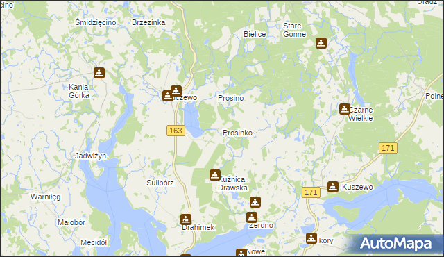 mapa Prosinko, Prosinko na mapie Targeo