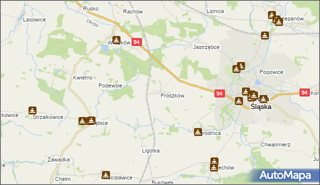 mapa Proszków, Proszków na mapie Targeo