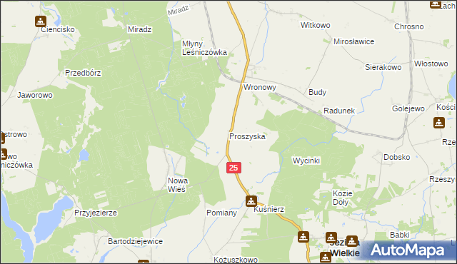mapa Proszyska, Proszyska na mapie Targeo