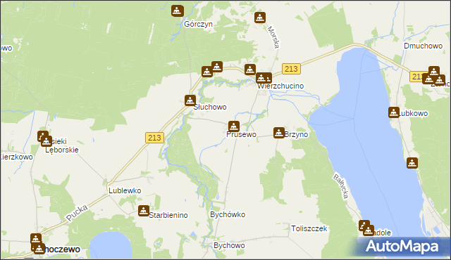 mapa Prusewo, Prusewo na mapie Targeo
