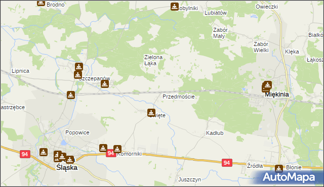 mapa Przedmoście gmina Środa Śląska, Przedmoście gmina Środa Śląska na mapie Targeo