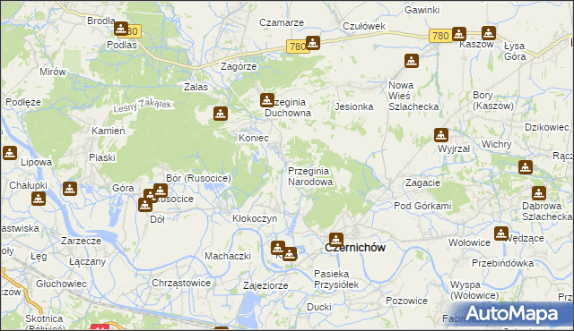mapa Przeginia Narodowa, Przeginia Narodowa na mapie Targeo