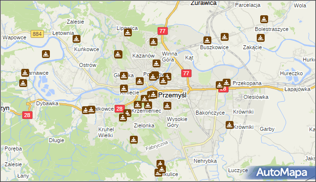 mapa Przemyśla, Przemyśl na mapie Targeo