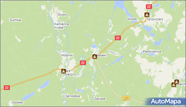mapa Przesieki, Przesieki na mapie Targeo
