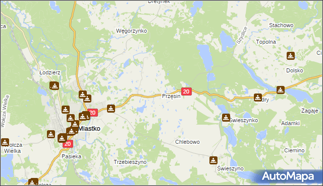 mapa Przęsin, Przęsin na mapie Targeo