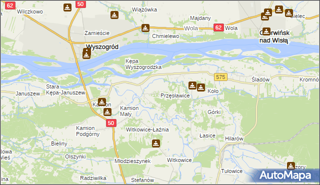 mapa Przęsławice gmina Brochów, Przęsławice gmina Brochów na mapie Targeo