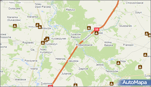 mapa Przewodowice, Przewodowice na mapie Targeo
