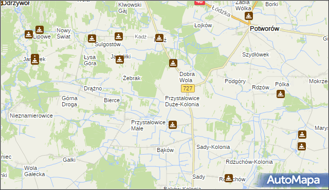 mapa Przystałowice Duże-Kolonia, Przystałowice Duże-Kolonia na mapie Targeo