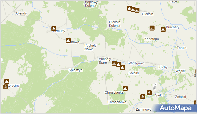 mapa Puchały Stare, Puchały Stare na mapie Targeo
