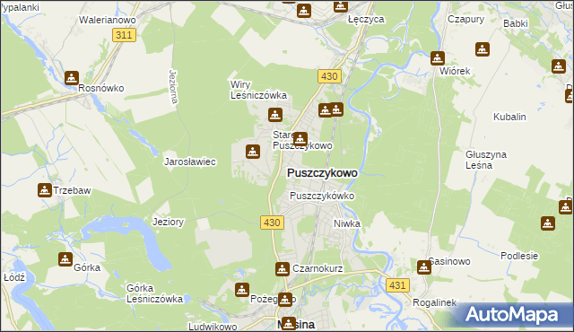 mapa Puszczykowo powiat poznański, Puszczykowo powiat poznański na mapie Targeo