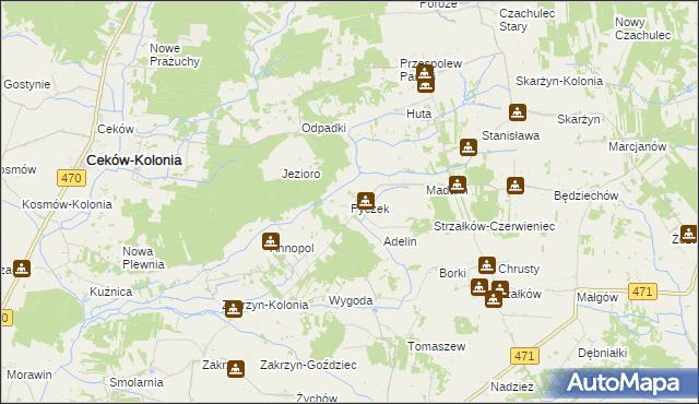 mapa Pyczek, Pyczek na mapie Targeo