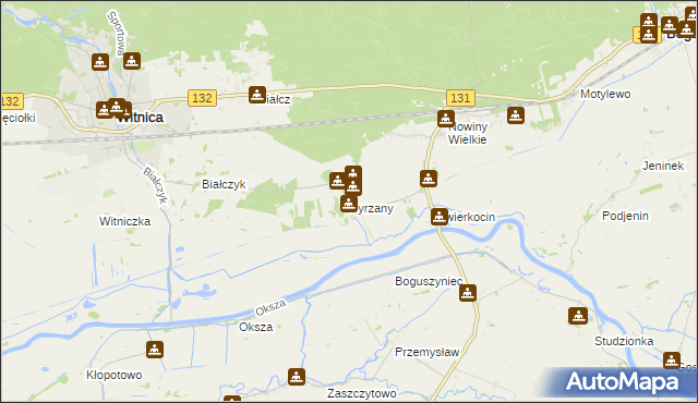 mapa Pyrzany, Pyrzany na mapie Targeo
