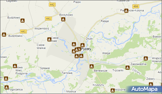 mapa Pyzdry, Pyzdry na mapie Targeo