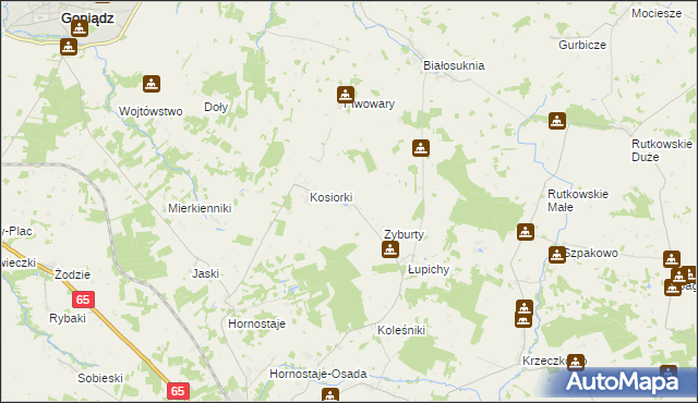 mapa Pyzy, Pyzy na mapie Targeo