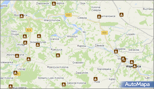 mapa Rąblów, Rąblów na mapie Targeo