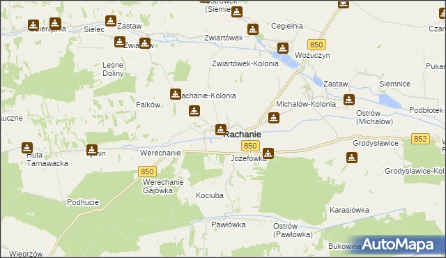 mapa Rachanie, Rachanie na mapie Targeo