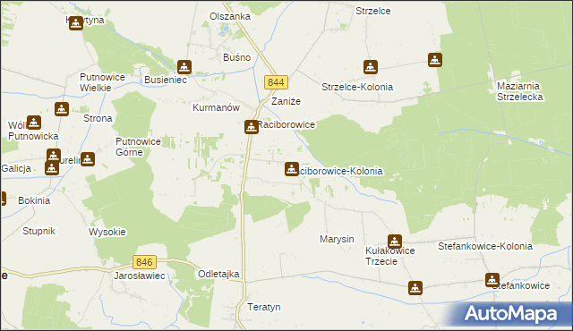 mapa Raciborowice-Kolonia, Raciborowice-Kolonia na mapie Targeo