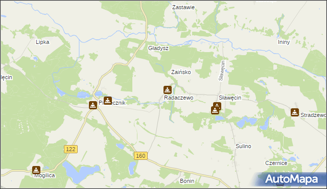 mapa Radaczewo, Radaczewo na mapie Targeo