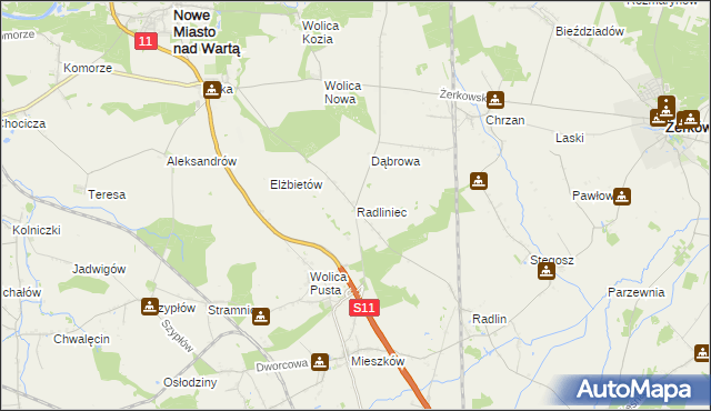mapa Radliniec, Radliniec na mapie Targeo