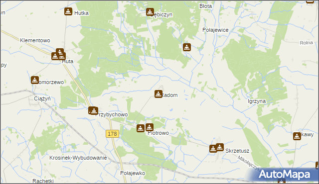 mapa Radom gmina Ryczywół, Radom gmina Ryczywół na mapie Targeo