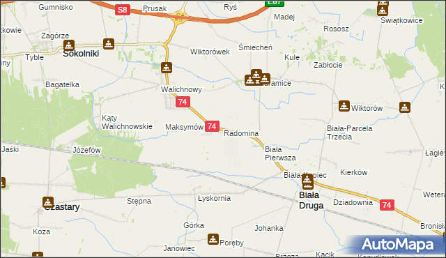 mapa Radomina, Radomina na mapie Targeo