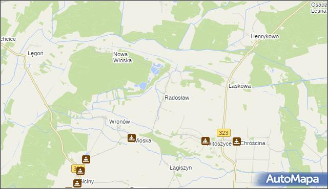 mapa Radosław gmina Góra, Radosław gmina Góra na mapie Targeo