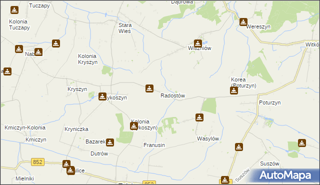 mapa Radostów gmina Mircze, Radostów gmina Mircze na mapie Targeo