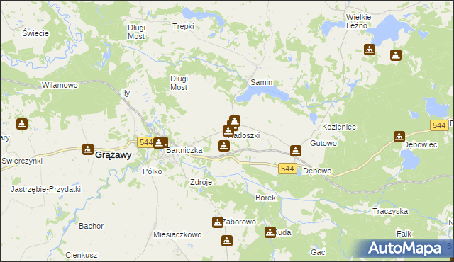 mapa Radoszki gmina Bartniczka, Radoszki gmina Bartniczka na mapie Targeo