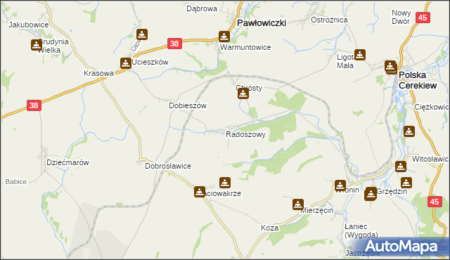 mapa Radoszowy, Radoszowy na mapie Targeo