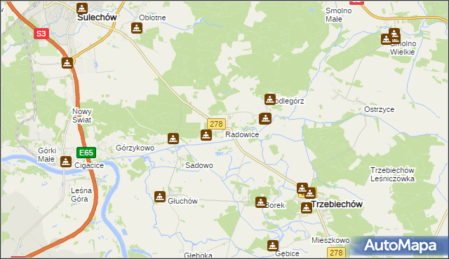 mapa Radowice, Radowice na mapie Targeo