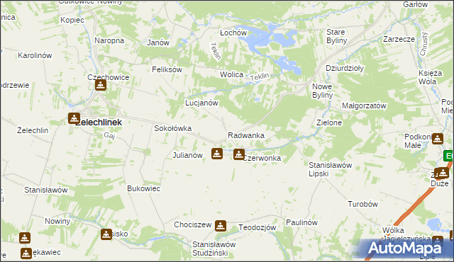 mapa Radwanka, Radwanka na mapie Targeo
