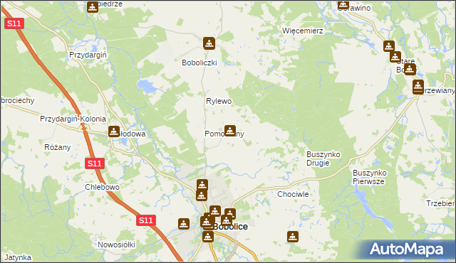 mapa Radwanki gmina Bobolice, Radwanki gmina Bobolice na mapie Targeo