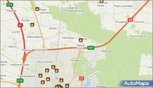 mapa Raków Duży, Raków Duży na mapie Targeo