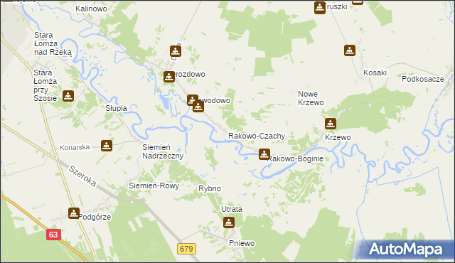 mapa Rakowo-Czachy, Rakowo-Czachy na mapie Targeo