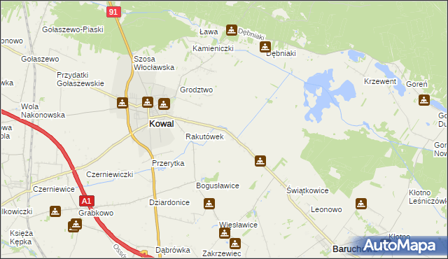 mapa Rakutowo, Rakutowo na mapie Targeo