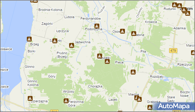 mapa Raszelki, Raszelki na mapie Targeo