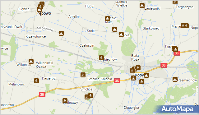 mapa Rębiechów, Rębiechów na mapie Targeo