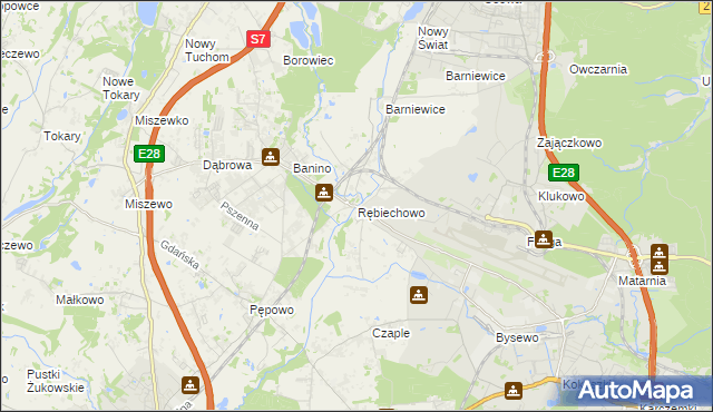 mapa Rębiechowo, Rębiechowo na mapie Targeo