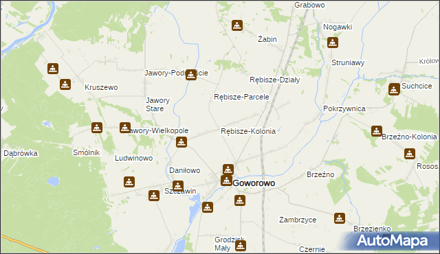 mapa Rębisze-Kolonia, Rębisze-Kolonia na mapie Targeo