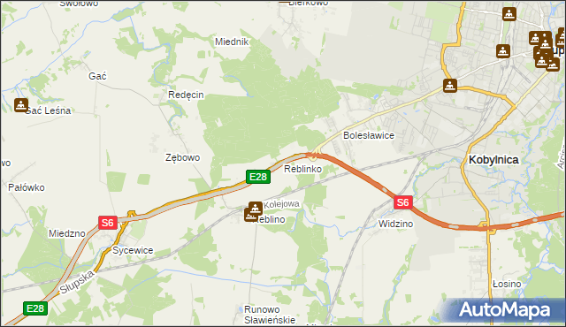 mapa Reblinko, Reblinko na mapie Targeo