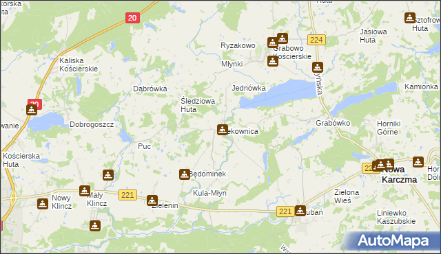 mapa Rekownica gmina Nowa Karczma, Rekownica gmina Nowa Karczma na mapie Targeo