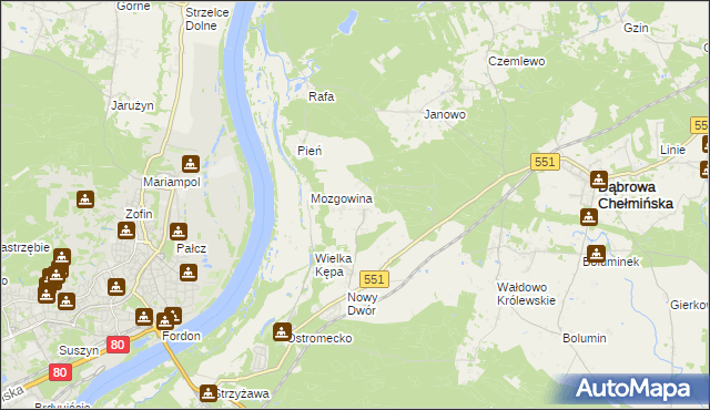 mapa Reptowo gmina Dąbrowa Chełmińska, Reptowo gmina Dąbrowa Chełmińska na mapie Targeo