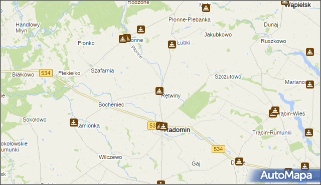 mapa Rętwiny, Rętwiny na mapie Targeo