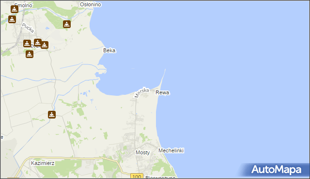 mapa Rewa, Rewa na mapie Targeo