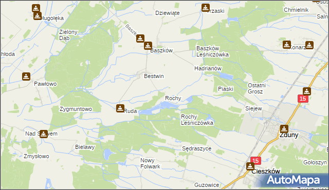 mapa Rochy, Rochy na mapie Targeo