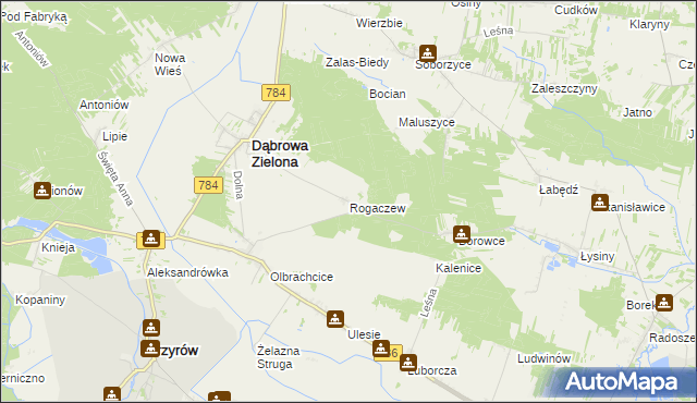 mapa Rogaczew, Rogaczew na mapie Targeo
