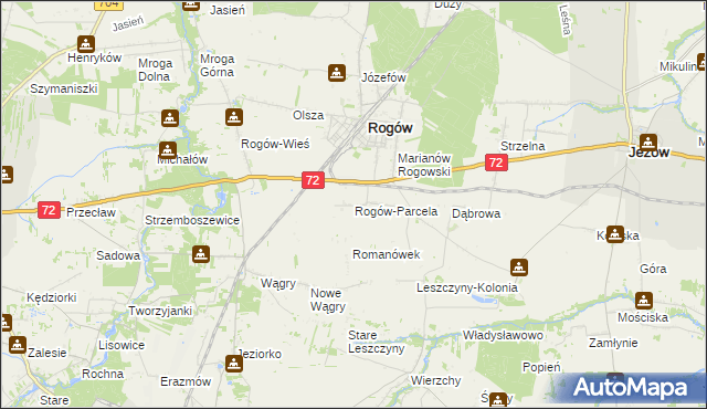 mapa Rogów-Parcela, Rogów-Parcela na mapie Targeo